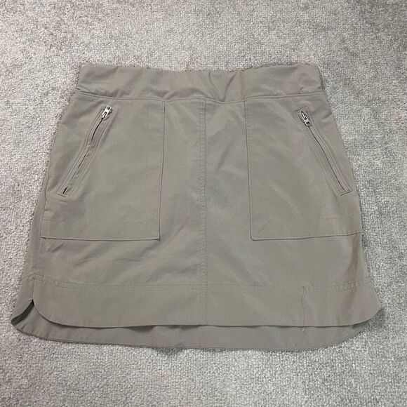 Athleta Womens Size 8 Athletic Skirt Skort Gray Large Zip Pockets Elastic Waist - Picture 1 of 4